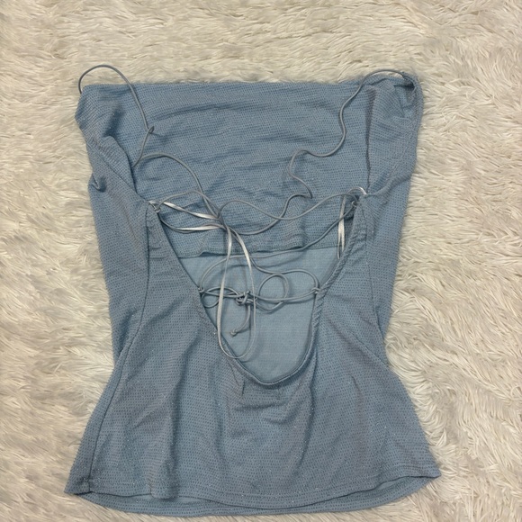 Urban Outfitters Jessica Cowl Neck Strappy Back Jewel Blue Cami - Picture 4 of 5